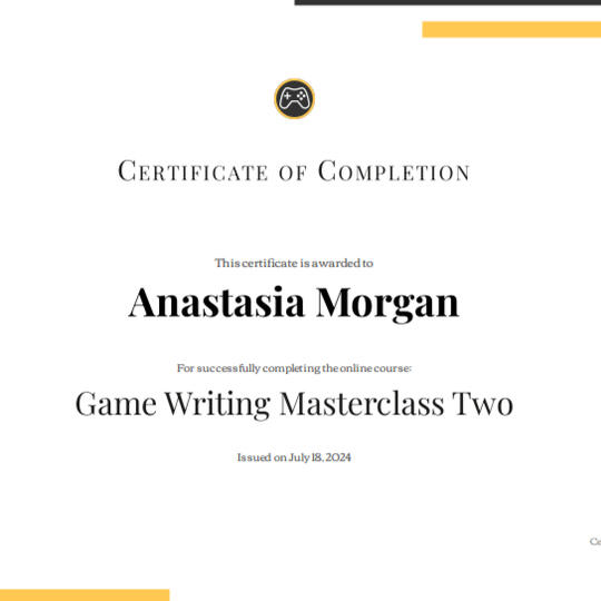 Anastasia Morgan, game writer, narrative designer, novelist, short story writer, inkslinger